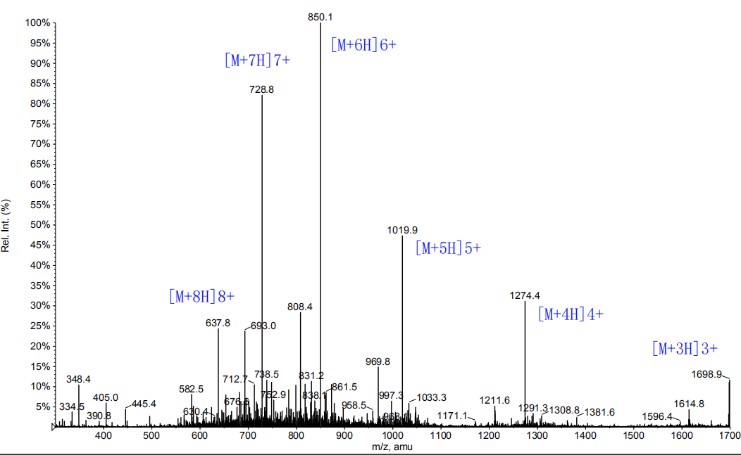 多聚抗原肽，分支肽的MS(专肽生物www.allpeptide.com)