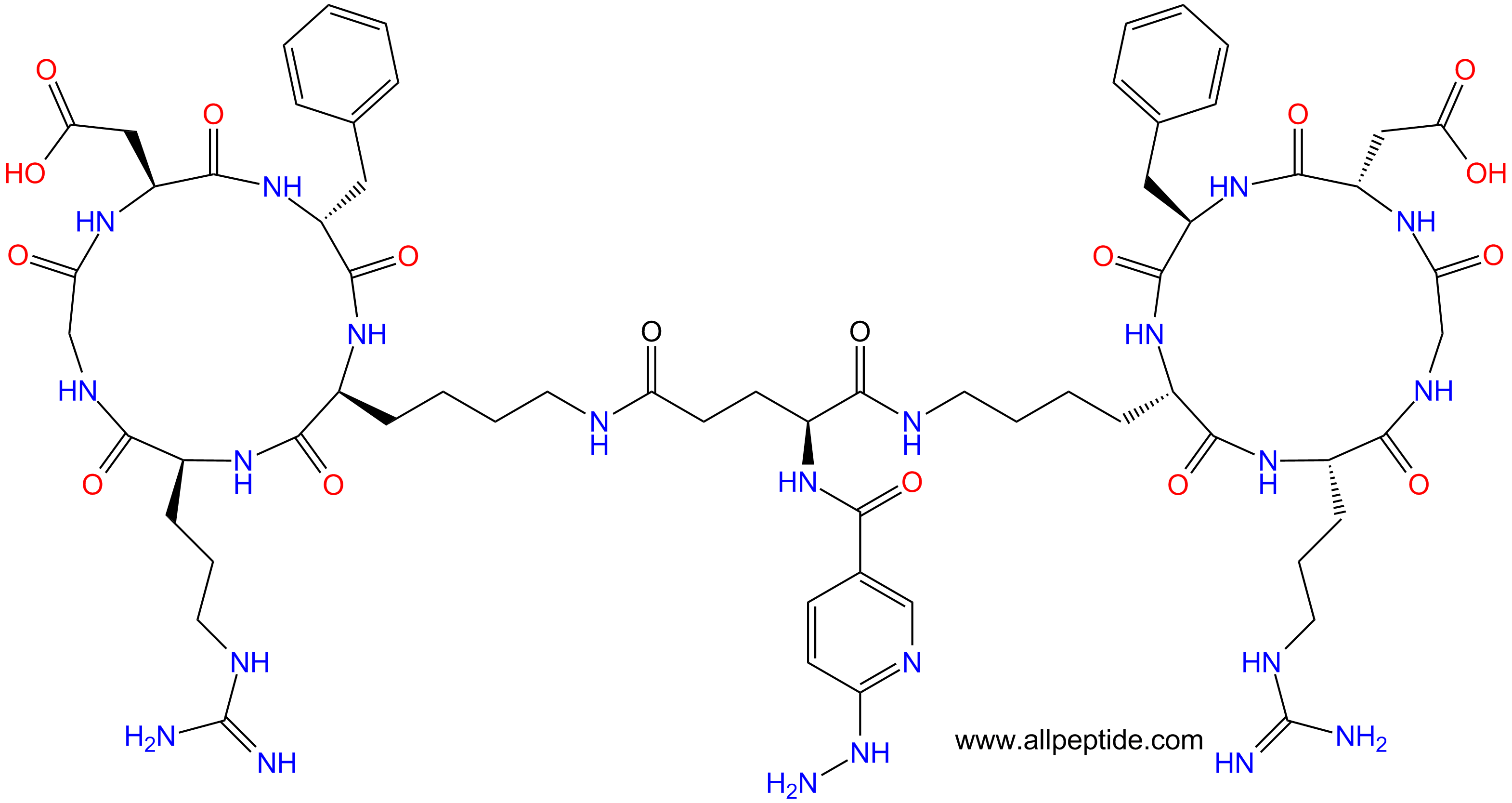 专肽生物产品c(RGD)环肽：HYNIC-E[c(RGDfK)]2、HYNIC-Glu[cyclo(RGDfK)]2、HYNIC-Glu[c(RGDfK)]2